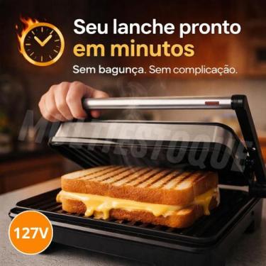 Imagem de Sanduicheira Elétrica Grill 1000W 127V - Inox - STARTOOLS, 110V