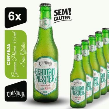 Imagem de Cerveja German Pilsner Cervejaria Louvada 355ml Kit 6 unidades Sem Glú