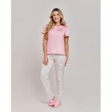 Imagem de Pijama Cia Do Corpo 5736 1/2 Manga Suedy Floral, P, Liberty