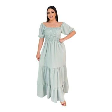 Imagem de Vestido Longo Feminino Verão Casamento Três Maria Dia Moda Evangélico 