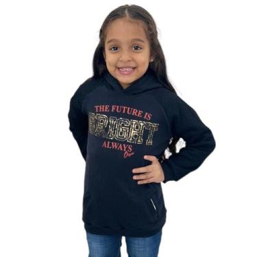 Imagem de Blusa De Frio Casaco Moletom Comprido Flanelado Menina Cangu - Anj Mod