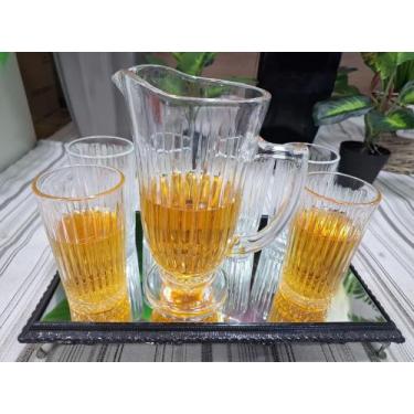 Imagem de Conjunto de 7 pcs,  1 jarra de 1 litro mais 6 copos de 300 ml - LYOR