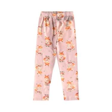 Imagem de Calça Legging Infantil Menina Estampada Raposa Rovitex, Rosa, 08