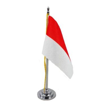 Imagem de Mini Bandeira de Mesa da Mônaco 15 cm Poliéster - SP Bandeiras 
