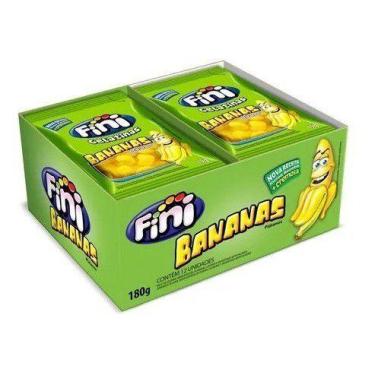 Imagem de Bala Gelatina Bananas Fini C/ 12 Unidades 180g