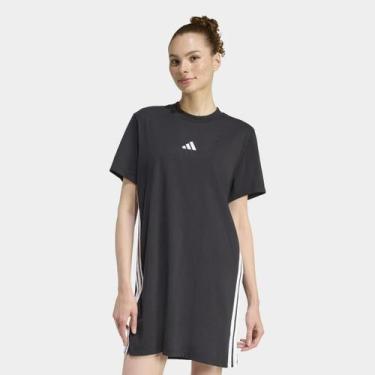 Imagem de Vestido Adidas 3S, Preto, Branco, M
