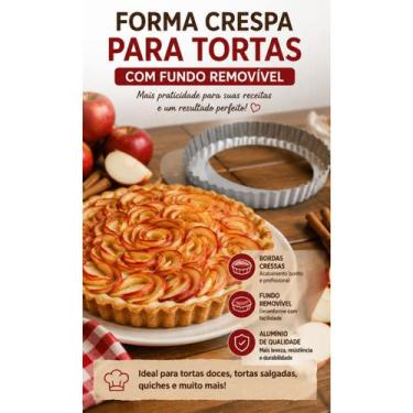 Imagem de Forma Crespa para Torta 21cm com Fundo Removível em Alumínio - Macedo