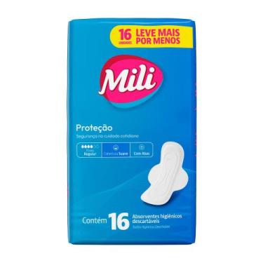 Imagem de Absorvente Mili Proteção Total Cobertura Suave com Abas 16 Unidades