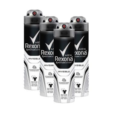 Imagem de Kit 4 Desodorantes Rexona Men Antitranspirante Aerossol Invisible 150ml