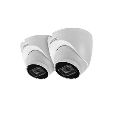 Imagem de Lorex E841CD-E Indoor/Outdoor 4K Ultra HD de Segurança IP Câmera Dome, 2,8 milímetros, 130 pés de visão noturna, cor Night Vision, Áudio, Branco (2 Pack)