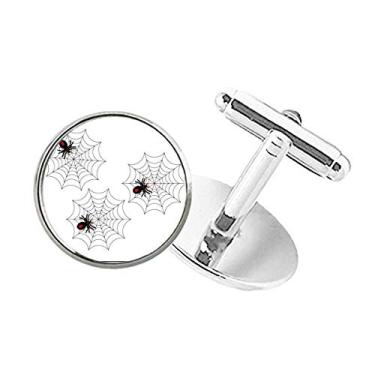 Imagem de DIYthinker Abotoaduras de Halloween Ghost Fear Spider com botão redondo