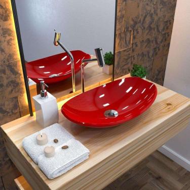 Imagem de Kit Cuba L45 com Válvula 1`` (2,6cm) + Sifão Pvc + Flexível Vermelho