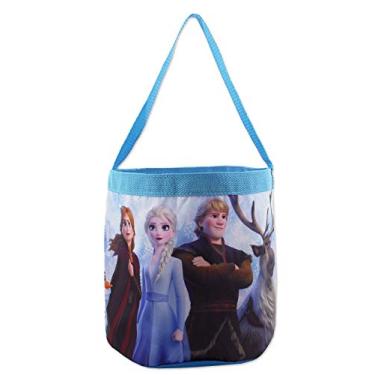 Imagem de Frozen 2 Queen Elsa Princess Anna Girls Collapsible Nylon Halloween Bucket Toy Storage Tote Bag (One Size, Blue/Purple)
