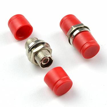 Imagem de Novo 10 peças lote FC-FC/PC conector adaptador de fibra óptica acoplador fêmea para fêmea VERMELHO