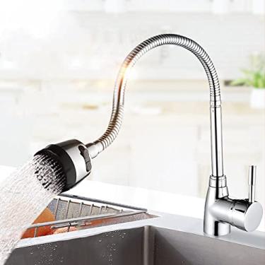 Imagem de Torneiras de mistura de água quente e fria para cozinha, torneiras de pia de lavatório 360 ° torneira de cozinha giratória para lavar vegetais, alça única, 1, China