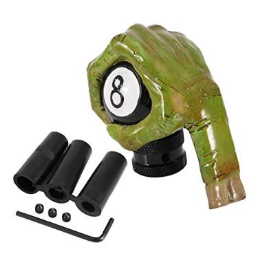 Imagem de ZPSHYD Cabeça do botão de mudança de marcha do carro, haste do botão de câmbio, caveira de mão de esqueleto, 8 bolas, manípulo manual de mudança de marchas do carro universal