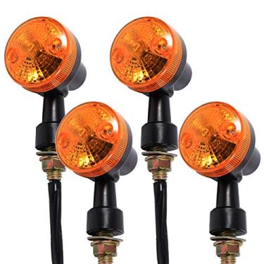 Imagem de Qiilu 4 peças de luzes de seta universais para motocicletas, luzes pisca-pisca âmbar 12 V para a maioria das motocicletas urbanas e scooters