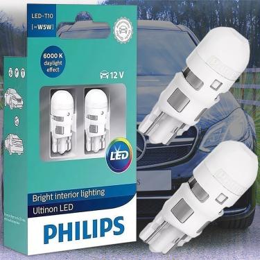 Imagem de Lâmpada Pingo Led T10 Philips Super Branca Ultinon 6000k W5w