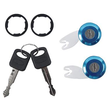 Imagem de Conjunto de par de cilindros de fechadura de porta com 2 chaves | Substituição para Pickup Ford F150 F250 F350 1992-1995
