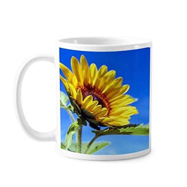 Imagem de Caneca de flores com girassóis céu azul luz do sol cerâmica xícara de porcelana de café louça