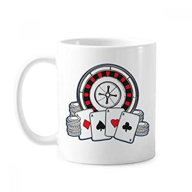 Imagem de Caneca de cerâmica com ilustração de toca-discos de poker fichas de cerâmica xícara de porcelana de café louça