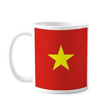 Imagem de Caneca de cerâmica com bandeira nacional do Vietnã da Ásia Country caneca cerâmica xícara de porcelana de café louça