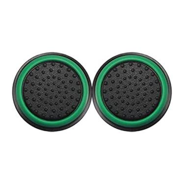 Imagem de 1 Par de Grips Compatível com controle Joystick Playstation 3 4 5 PS3 PS4 PS5 Xbox One S X Series S X Nintendo Wii U Protetora Anti Derrapante Silicone Proteção do Botão Analógico (Verde Escuro)