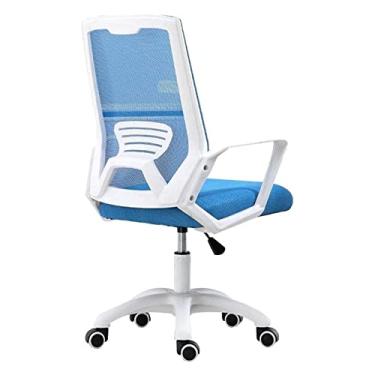 Imagem de cadeira de escritório Cadeira de computador Cadeira executiva Cadeira de mesa de escritório ajustável em altura Assento de malha ergonômico Cadeira de jogos Cadeira de trabalho Cadeira (cor: azul)