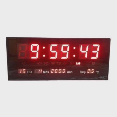 Imagem de Relogio De Parede Digital Grande Led Alarme Calendário 36cm