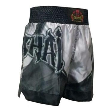 Imagem de Calção Short De Luta Muay Thai - 2798 - Prata - Dominium Fight Wear