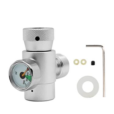 Imagem de Kit de conector de adaptador de recarga de cilindro de tanque de enchimento de CO2 OKJHFD para fluxo de refrigerante, cilindro fácil de instalar e de recarga(with meter-silver)