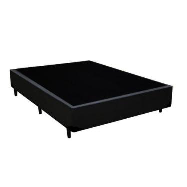 Imagem de Base Box Casal Sintético Homequeen Preto 40X138x188