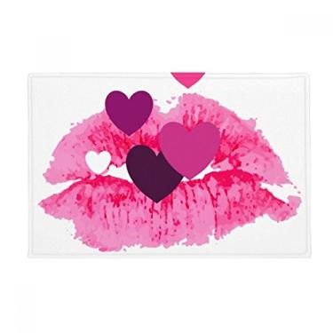 Imagem de DIYthinker Tapete antiderrapante para porta de banheiro com corações rosa para dia dos namorados