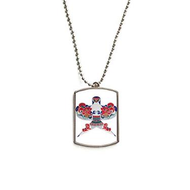 Imagem de DIYthinker Colar tradicional com pingente de corrente de aço inoxidável com padrão de pipa de cultura chinesa para animais de estimação