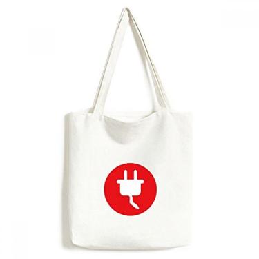 Imagem de Cabo de carregamento vermelho padrão sacola sacola sacola de compras bolsa casual bolsa de compras