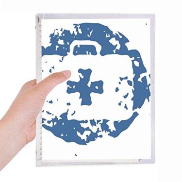 Imagem de Kit de Primeiros Socorros Azul Padrão Ilustração Caderno Folhas Soltas Diário Recarregável Papelaria