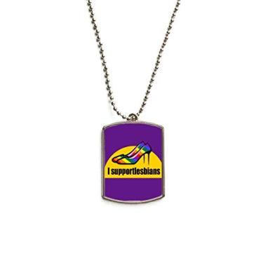 Imagem de DIYthinker Straight Outta The Closet Colar com pingente de etiqueta de cachorro de aço inoxidável