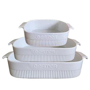 Imagem de Assadeiras e Travessas Refratarias de Porcelana Branca 3un Germer