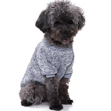 Imagem de CHBORLESS Pet Dog Sweater Warm Dog Pijama Macio Gato Suéter Roupas de Cachorro Pequeno Cães Suéter Inverno Doggie SweatshirtCHBORLESS X-Large cinza