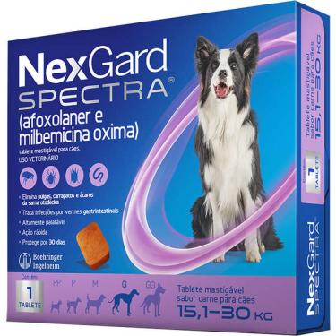 Imagem de Antipulgas e Carrapatos NexGard Spectra para Cães de 15,1 a 30 Kg - 1 Tablete