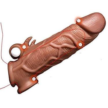 Imagem de Capa Peniana Transparente com Veias Salientes e Glande Ca08 capa peniana extensora 18 cm capa peniana sem cabeçaCapas para Pênis