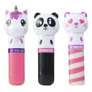 Imagem de Lip Smacker Lippy Pals Flavored Lip Balm | Unicorn, Bunny, Llama | Clear Matte | for Kids Stocking Stuffer | Set of 3