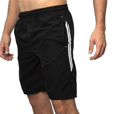 Imagem de Kit 3 Shorts Bermudas Tactel Elástico Cordão Bolsos Listra Viés Proteção UV 30 FPS-Masculino