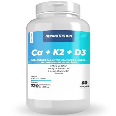 Imagem de Cálcio com Vitamina K2 e Vitamina D3 - 120 Cápsulas NEWNUTRITION-Unissex