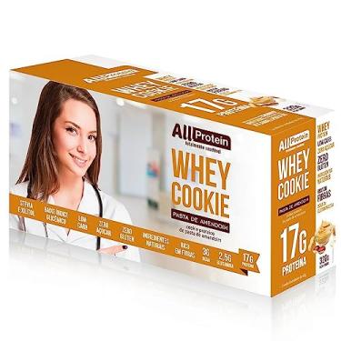 Imagem de 1 Caixa de Whey Cookie de Pasta de Amendoim All Protein 8 unidades de 40g - 320g