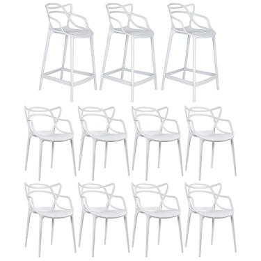 Imagem de Loft7, Kit 8 cadeiras + 3 banquetas médias Masters Allegra