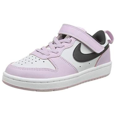 Imagem de Tênis infantil Nike Court Borough Low 2 (PSV) confortável moderno Bq5451-005, Photon Dust/Off Noir-iced Lilac-white, 1.5 Little Kid