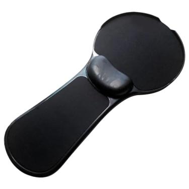 Imagem de Bothyi Almofada de pulso para ratos, suporte para mesa e poltrona, 18,5x8 polegadas, resistente e leve, almofada de pulso de dupla finalidade, preto