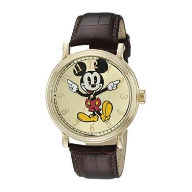 Imagem de Disney Relógio masculino W001848 Mickey Mouse analógico de quartzo marrom