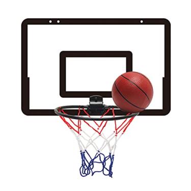 Imagem de Cesta de basquete infantil, cesta de basquete suspensa de perfuração, mini cesta de basquete infantil para porta montada na parede e quarto escritório cesta de basquete
